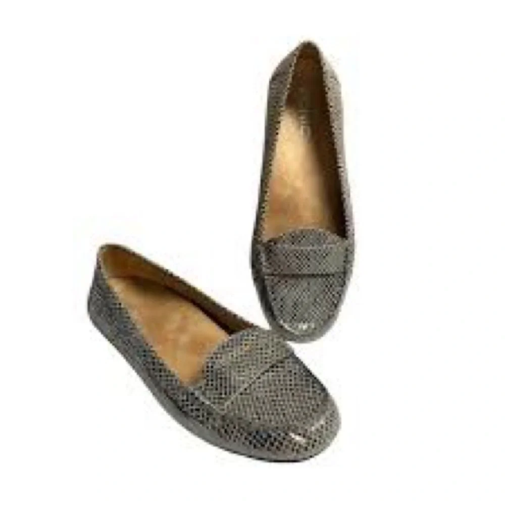 Vionic Chill Larrun loafer in metallic snake-print leather